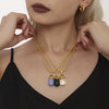 Wholesale Women's Titanium Steel And Resin Water Drop Pendant Cauliflower Texture Clavicle Necklace With Casting Process And 18K Real Gold Plated Color Retention
