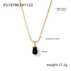 Wholesale Women's Titanium Steel And Resin Water Drop Pendant Cauliflower Texture Clavicle Necklace With Casting Process And 18K Real Gold Plated Color Retention