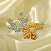 Wholesale Women's Titanium Steel And Stainless Steel Butterfly Earrings With Animal Pattern And Pvd Furnace Real Gold Electroplating
