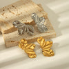 Wholesale Women's Titanium Steel And Stainless Steel Butterfly Earrings With Animal Pattern And Pvd Furnace Real Gold Electroplating