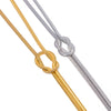Wholesale Women's Titanium Steel And Stainless Steel Double Woven Knotted Necklace With Geometric Design And Electroplating