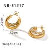 Wholesale Women's Titanium Steel And Stainless Steel Earrings With Geometric C Pattern 18K Vacuum Plated In Furnace