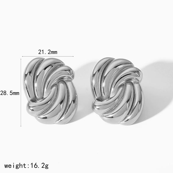 Wholesale Women's Titanium Steel And Stainless Steel Earrings With Heart And Geometric Patterns Electroplated