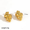 Wholesale Women's Titanium Steel And Stainless Steel Earrings With 18K Gold Geometric Design