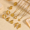 Wholesale Women's Titanium Steel And Stainless Steel Earrings With 18K Gold Geometric Design