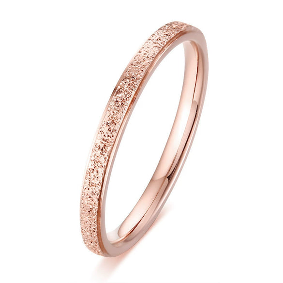 Wholesale Women's Titanium Steel And Stainless Steel Frosted Geometric Simple Ring