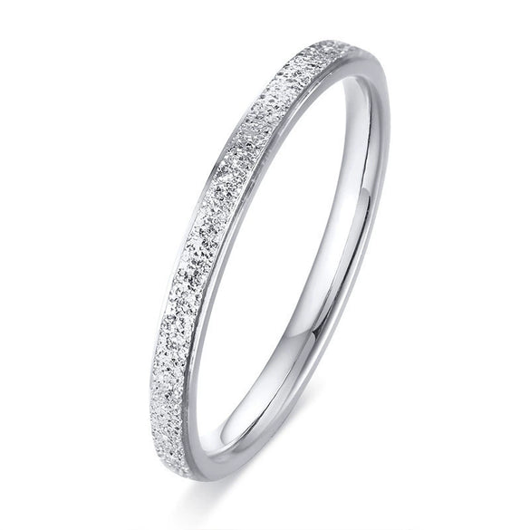Wholesale Women's Titanium Steel And Stainless Steel Frosted Geometric Simple Ring