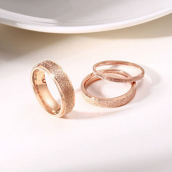 Wholesale Women's Titanium Steel And Stainless Steel Frosted Geometric Simple Ring