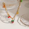Wholesale Women's Titanium Steel And Stainless Steel Fruit Shaped Clavicle Chain Pendant Jewelry With Electroplating