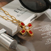 Wholesale Women's Titanium Steel And Stainless Steel Geometric Cross Necklace Electroplated Jewelry