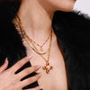 Wholesale Women's Titanium Steel And Stainless Steel Geometric Cross Necklace Electroplated Jewelry
