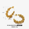 Wholesale Women's Titanium Steel And Stainless Steel Geometric Cshaped Spring Earrings With 18K Goldplated Electroplating