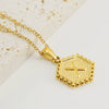 Wholesale Women's Titanium Steel And Stainless Steel Geometric Letter Pendant Necklace With Cross Chain And Electroplating Treatment