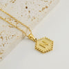 Wholesale Women's Titanium Steel And Stainless Steel Geometric Letter Pendant Necklace With Cross Chain And Electroplating Treatment