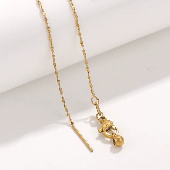 Wholesale Women's Titanium Steel And Stainless Steel Geometric Ochain Handmade Real Gold Plated Clavicle Necklace Bracelet