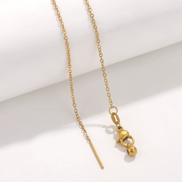 Wholesale Women's Titanium Steel And Stainless Steel Geometric Ochain Handmade Real Gold Plated Clavicle Necklace Bracelet