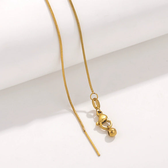 Wholesale Women's Titanium Steel And Stainless Steel Geometric Ochain Handmade Real Gold Plated Clavicle Necklace Bracelet