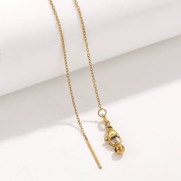 Wholesale Women's Titanium Steel And Stainless Steel Geometric Ochain Handmade Real Gold Plated Clavicle Necklace Bracelet