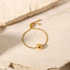 Wholesale Women's Titanium Steel And Stainless Steel Geometric Pattern Electroplated Bracelet With 18K Gold Ball Pendant