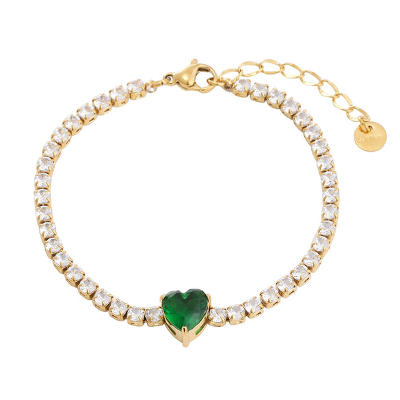 Wholesale Women's Titanium Steel And Stainless Steel Geometric Style Electroplated Zircon Bracelet