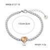 Wholesale Women's Titanium Steel And Stainless Steel Geometric Style Electroplated Zircon Bracelet