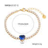 Wholesale Women's Titanium Steel And Stainless Steel Geometric Style Electroplated Zircon Bracelet