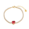 Wholesale Women's Titanium Steel And Stainless Steel Geometric Style Electroplated Zircon Bracelet
