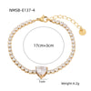 Wholesale Women's Titanium Steel And Stainless Steel Geometric Style Electroplated Zircon Bracelet