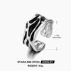 Wholesale Women's Titanium Steel And Stainless Steel Hip Hop Exaggerated Geometric Electroplated Ring