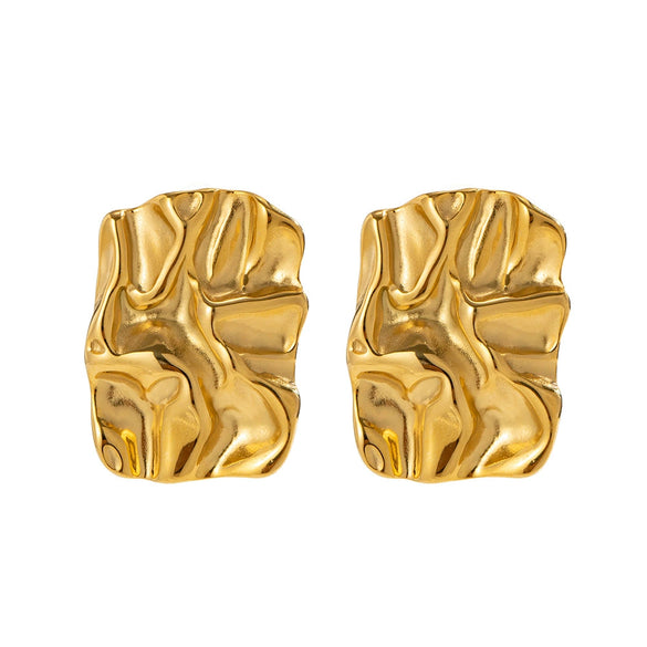 Wholesale Women's Titanium Steel And Stainless Steel Jewelry Electroplated Geometric Earrings And Hand Jewelry Accessories