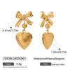 Wholesale Women's Titanium Steel And Stainless Steel Necklace With Heart Water Drop Bell Patterns Electroplated