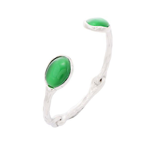 Wholesale Women's Titanium Steel And Stainless Steel Oval Natural Stone Electroplated Retro Light Luxury Niche Design Bracelet