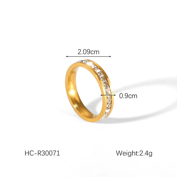 Wholesale Women's Titanium Steel And Stainless Steel Ring With Geometric Pattern And Inlaid Zircon Light Luxury Design