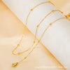 Wholesale Women's Titanium Steel Beaded Necklace And Bracelet With Geometric Design And Electroplating