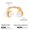 Wholesale Women's Titanium Steel Beads Ring With Geometric Design And 18K Gold Electroplated Finish