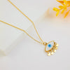 Wholesale Women's Titanium Steel Blue Eye Necklace With Electroplating