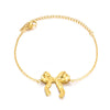 Wholesale Women's Titanium Steel Bow Pendant Bracelet With Geometric Pin Chain And Electroplating Design