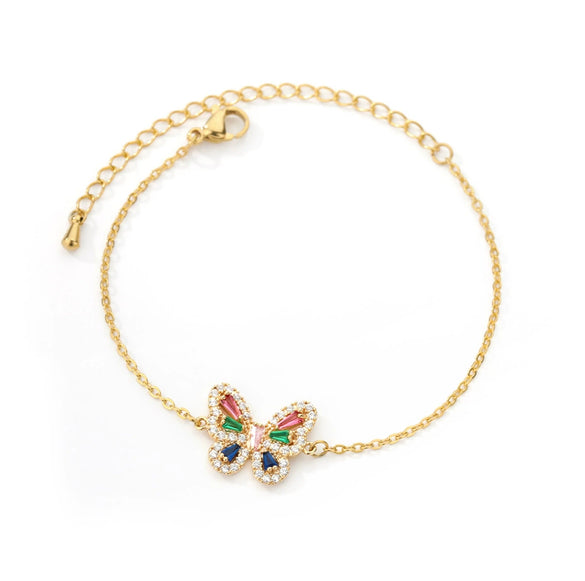 Wholesale Women's Titanium Steel Bow Pendant Bracelet With Geometric Pin Chain And Electroplating Design