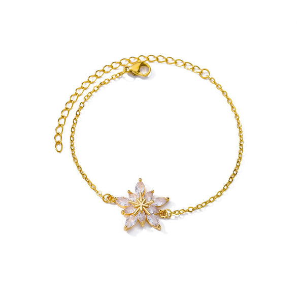 Wholesale Women's Titanium Steel Bow Pendant Bracelet With Geometric Pin Chain And Electroplating Design