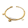 Wholesale Women's Titanium Steel Bow Pendant Bracelet With Geometric Pin Chain And Electroplating Design