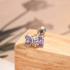 Wholesale Women's Titanium Steel Bow Zirconia Earrings