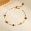 Wholesale Women's Titanium Steel Bracelet Inlaid With Color Zircon Fashion Geometric Style Electroplated Light Luxury High End Sense