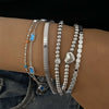 Wholesale Women's Titanium Steel Bracelet Suit With Heart Rhombus Geometric Shapes Electroplated