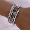 Wholesale Women's Titanium Steel Bracelet Suit With Heart Rhombus Geometric Shapes Electroplated