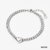 Wholesale Women's Titanium Steel Bracelet Suit With Heart Rhombus Geometric Shapes Electroplated