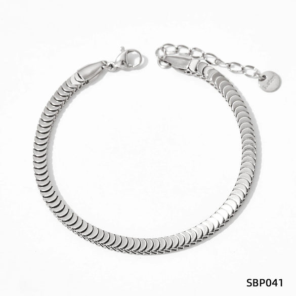 Wholesale Women's Titanium Steel Bracelet Suit With Heart Rhombus Geometric Shapes Electroplated