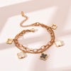 Wholesale Women's Titanium Steel Bracelet With Fourleaf Clover Design Doublelayer Chain Electroplated Classy Niche Nonfading Hand Jewelry