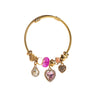 Wholesale Women's Titanium Steel Bracelet With Rhinestone Love Bee Pendant And Heart Animal Zodiac Patterns
