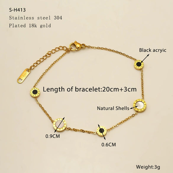 Wholesale Women's Titanium Steel Bracelet With Roman Numerals And Electroplating Design