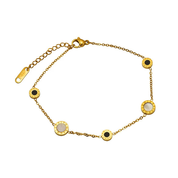 Wholesale Women's Titanium Steel Bracelet With Roman Numerals And Electroplating Design